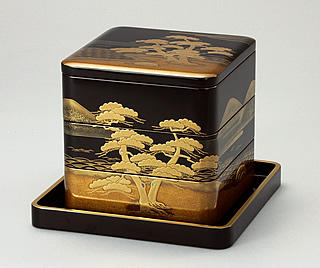 輪島塗　重箱　御重　松島蒔絵　（6.5寸3段重） 