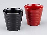 輪島塗　糸目マグカップ　ペア　（総黒／総朱）