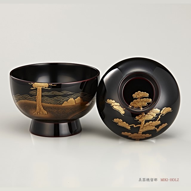 SALE／71%OFF】 輪島塗 扇面蒔絵 合鹿椀 5客 章 広峰 雑煮椀 煮物椀 丼