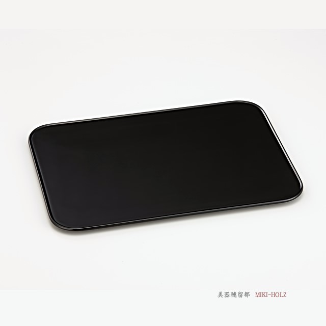 輪島塗　卓上膳　プレート 総黒塗　〔チリカケの縁付 (code:2151)